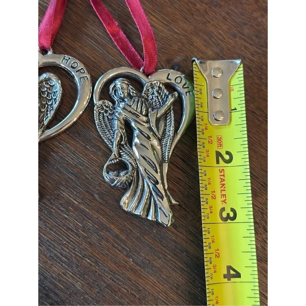 Gorham Faith and Hope silver plated ornaments